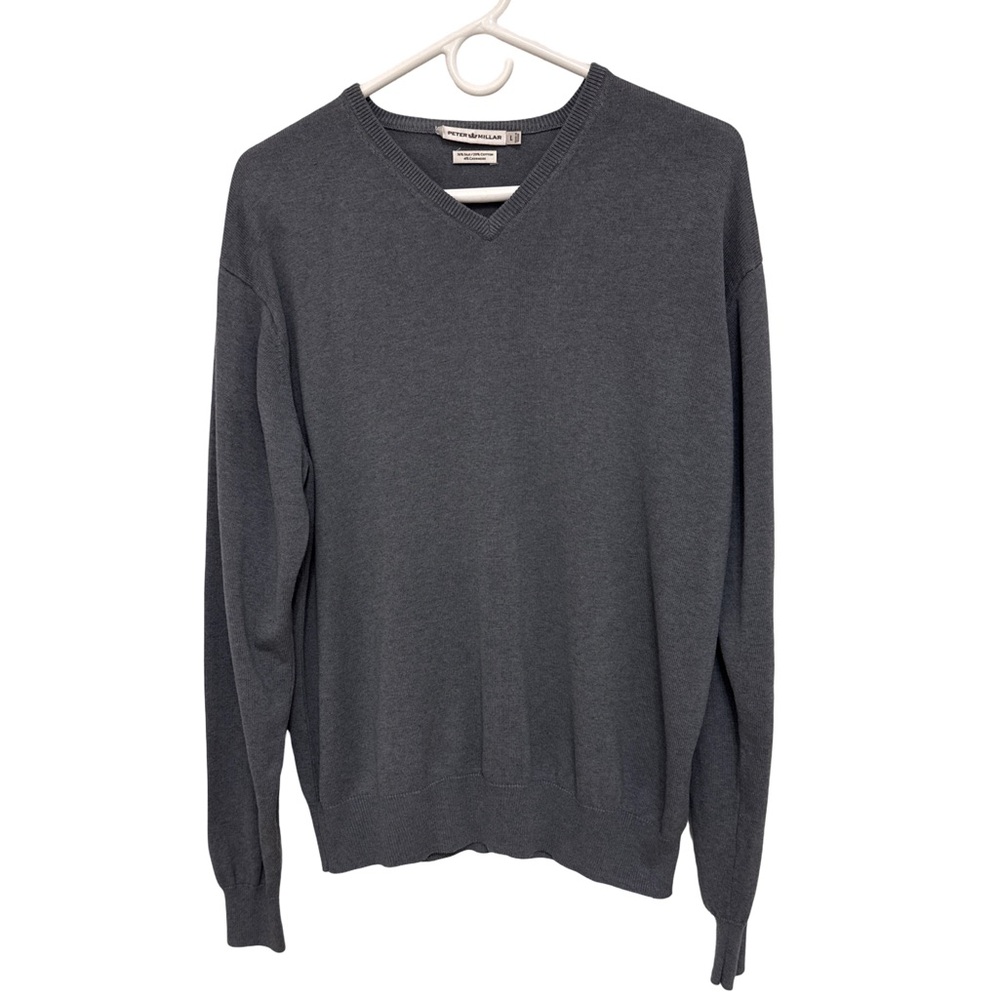 Peter Millar Silk Blend V-Neck Sweater Men’s Gray Large